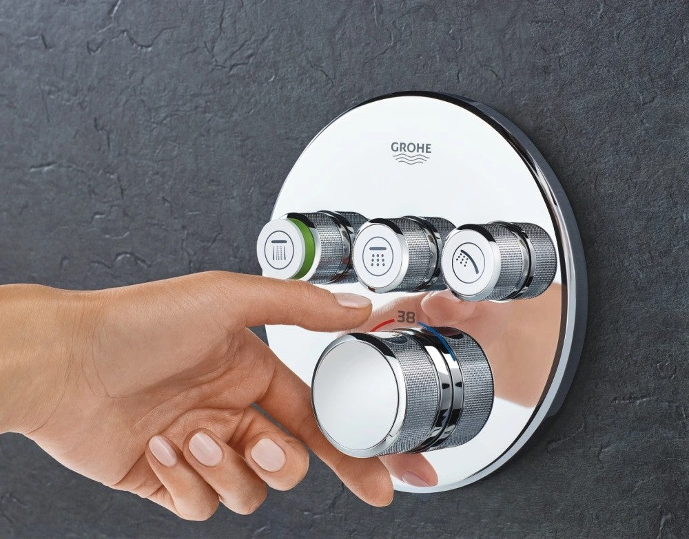 Grohe Grohtherm SmartControl Baterie dus cu termostat cu 3 iesiri, rotunda
