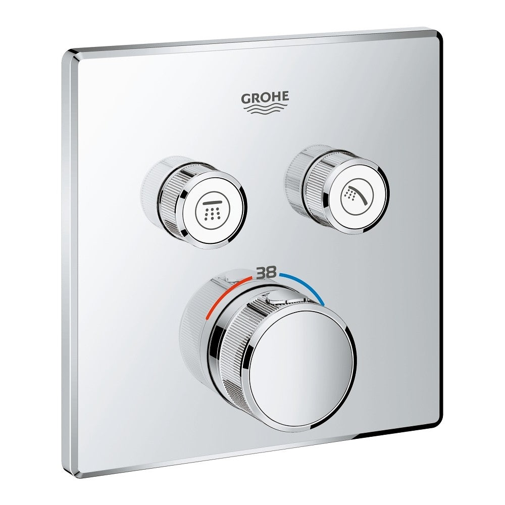 Grohe Grohtherm SmartControl Baterie dus cu termostat cu 2 iesiri, patrata, crom