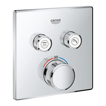 Grohe Grohtherm SmartControl Baterie dus cu termostat cu 2 iesiri, patrata, crom