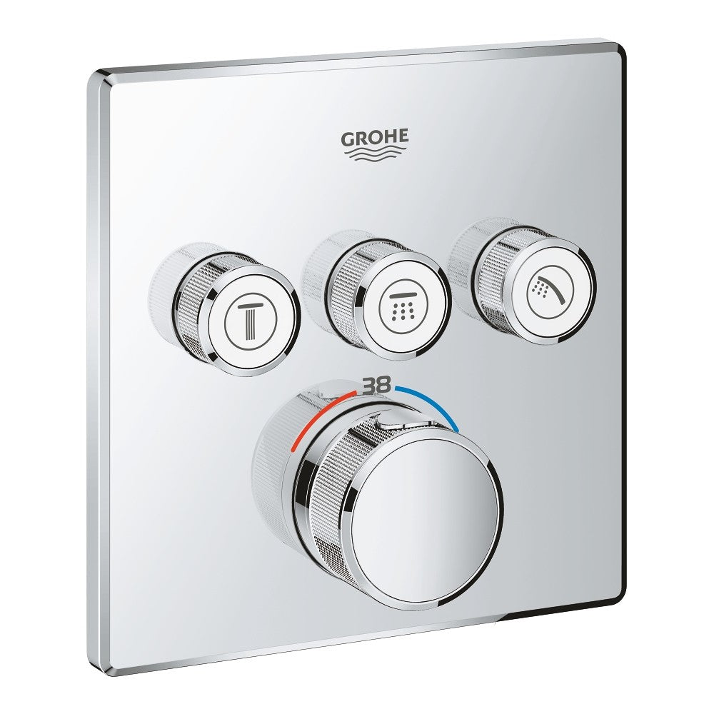 Grohe Grohtherm SmartControl Baterie dus cu termostat cu 3 iesiri, patrata