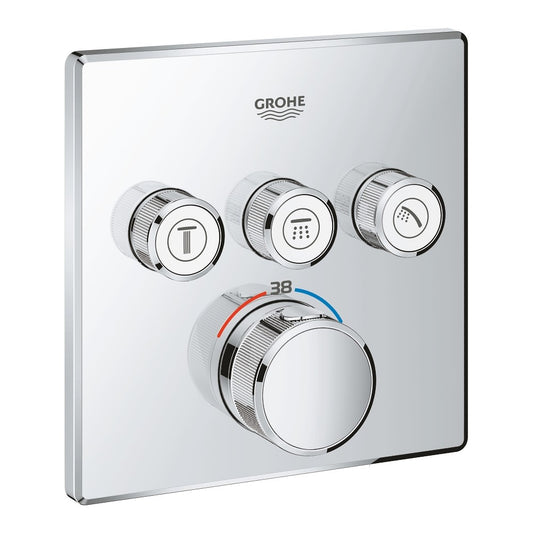 Grohe Grohtherm SmartControl Baterie dus cu termostat cu 3 iesiri, patrata