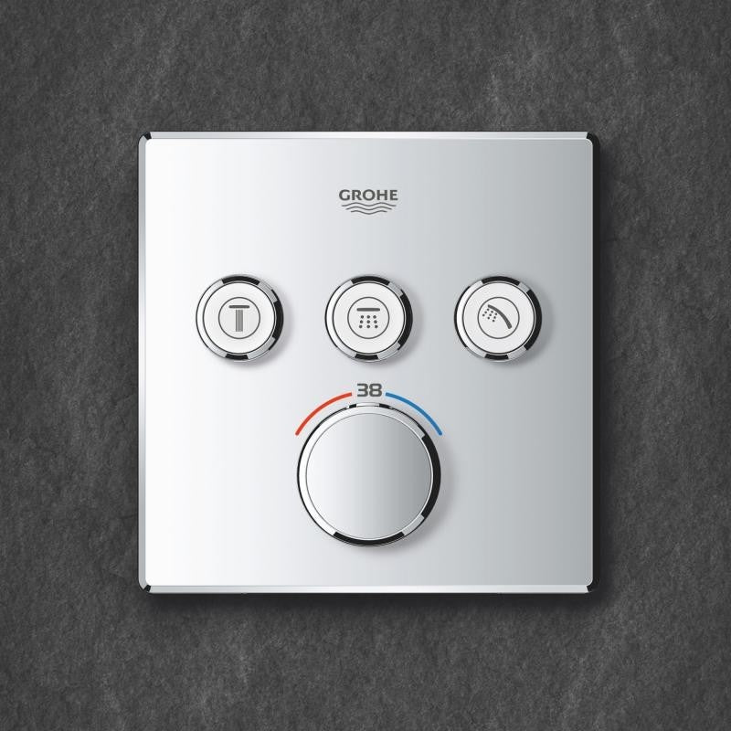 Grohe Grohtherm SmartControl Baterie dus cu termostat cu 3 iesiri, patrata