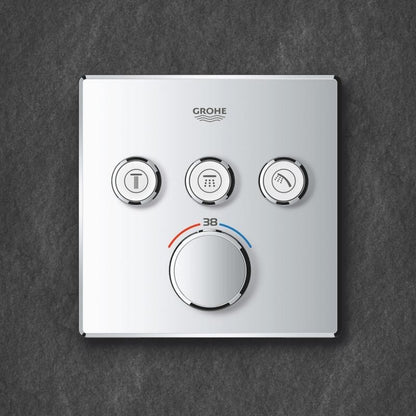 Grohe Grohtherm SmartControl Baterie dus cu termostat cu 3 iesiri, patrata