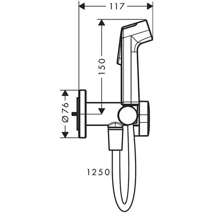 Hansgrohe Dus igienic cu furtun si suport S, crom