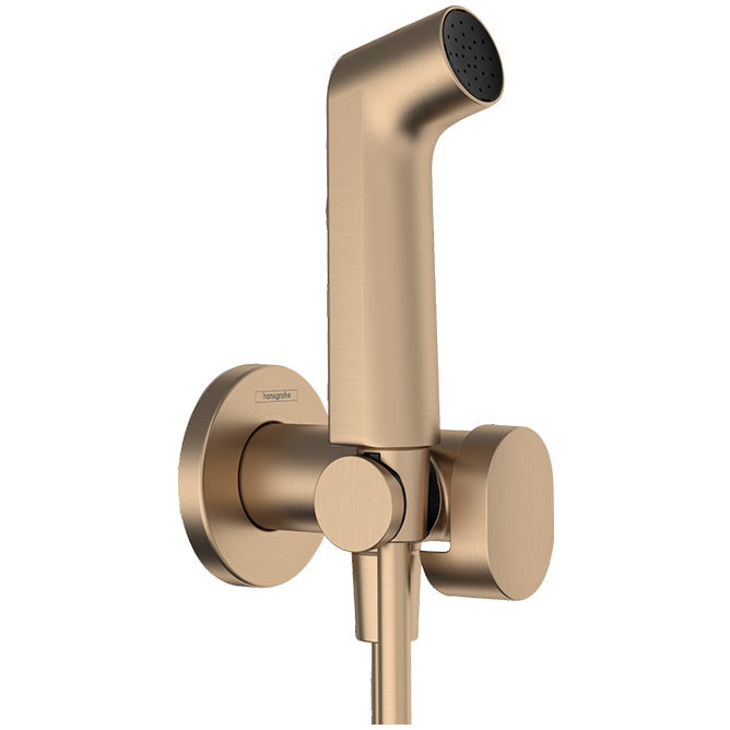 Hansgrohe Dus igienic cu furtun si suport S, bronz mat (brushed bronze)