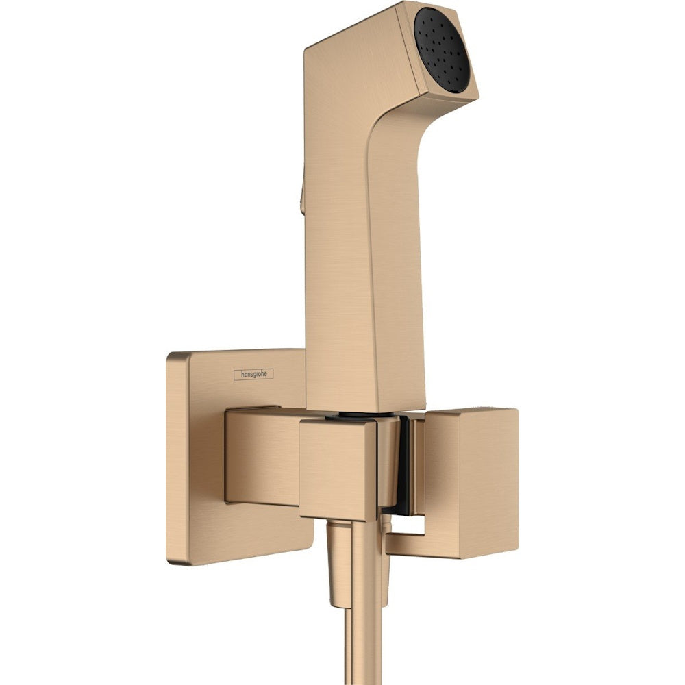 Hansgrohe Dus igienic cu furtun si suport E, bronz mat (brushed bronze)