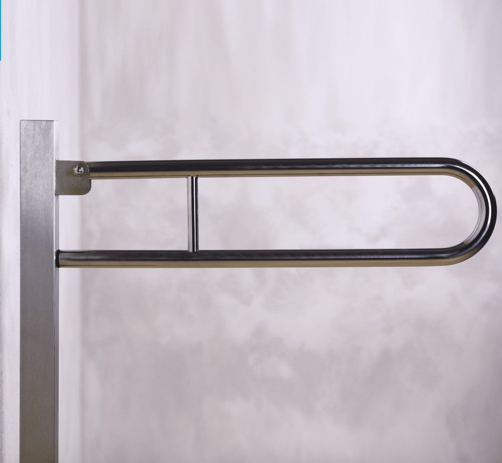 Bemeta Help Bara de sprijin rabatabila freestanding 75 cm, inox lucios, montaj ascuns