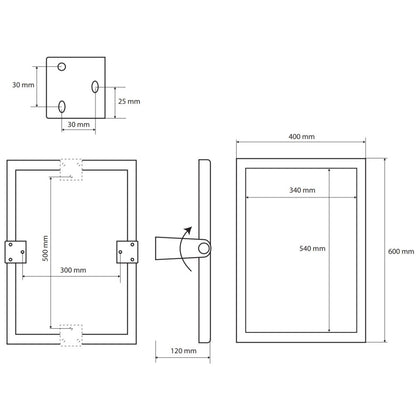Bemeta Help Oglinda inclinabila dizabilitati 40xH60 cm, negru