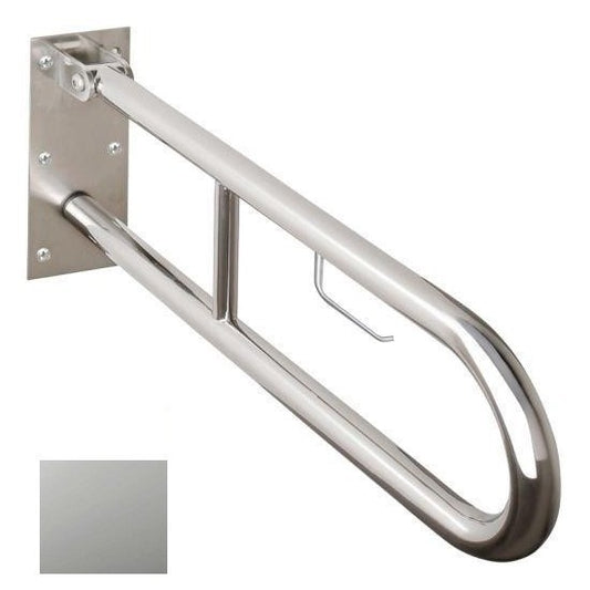 Bemeta Help Bara de sprijin rabatabila cu suport hartie 75 cm, inox mat, montaj ascuns