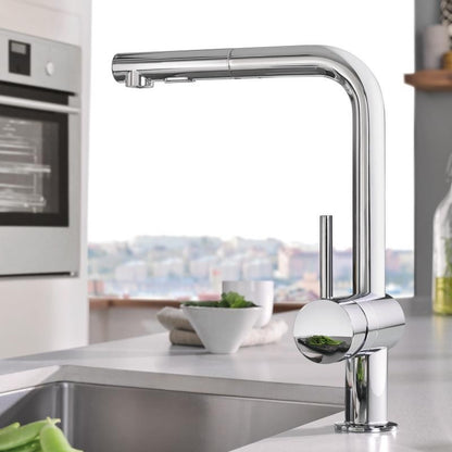 Grohe Minta Baterie chiuveta bucatarie monocomanda cu dus extractibil, pipa L, crom