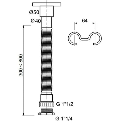 Wirquin Racord extensibil chiuveta bucatarie, crom