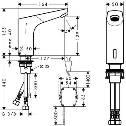 Hansgrohe Focus Baterie lavoar electronica, alimentare 230V