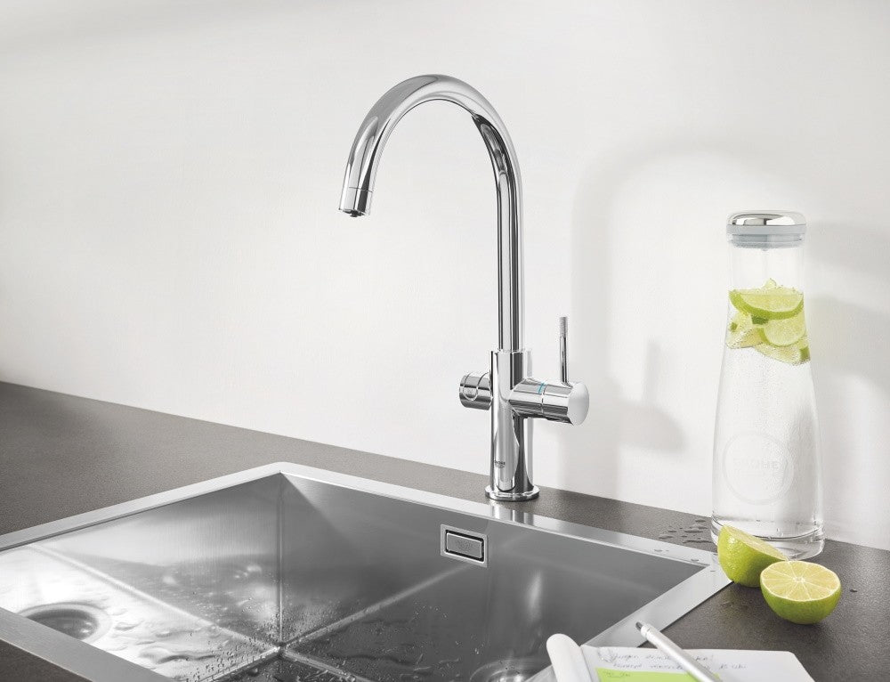 Grohe Blue Professional Baterie de bucatarie cu sistem de filtrare, racire si acidulare, pipa C, crom