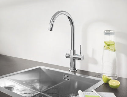 Grohe Blue Professional Baterie de bucatarie cu sistem de filtrare, racire si acidulare, pipa C, crom