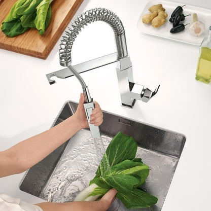 Grohe Eurocube Baterie chiuveta bucatarie monocomanda cu dus extractibil, crom