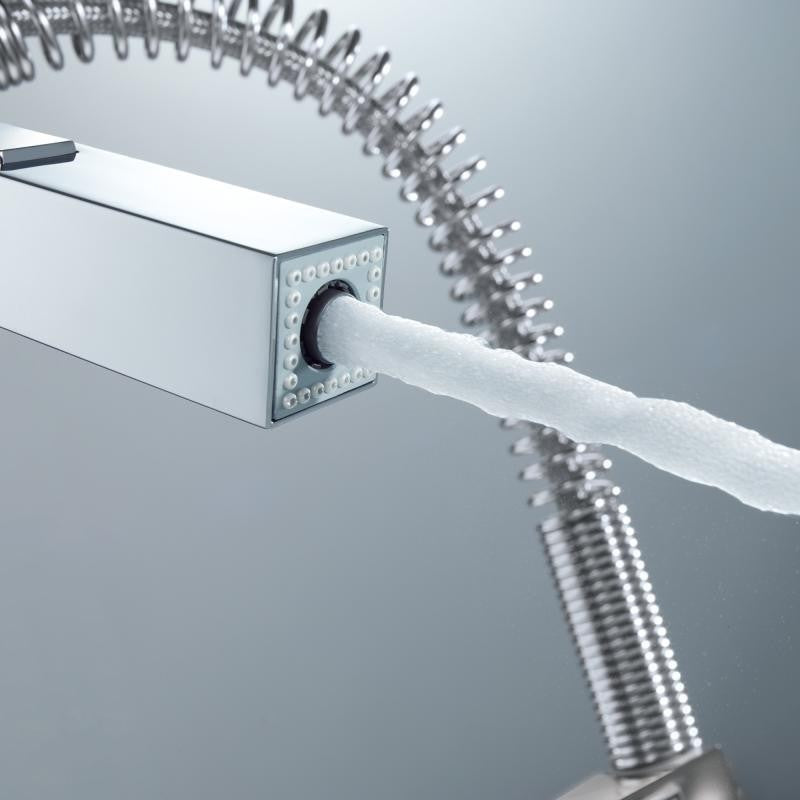 Grohe Eurocube Baterie chiuveta bucatarie monocomanda cu dus extractibil, crom