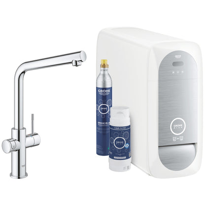 Grohe Blue Home Ondus Baterie de bucatarie cu sistem de filtrare, racire si acidulare, pipa L, crom