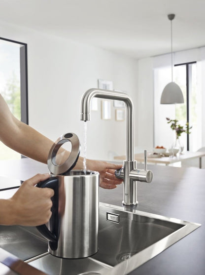 Grohe Blue Home Ondus Baterie bucatarie cu sistem de filtrare, racire si acidulare, pipa U, crom