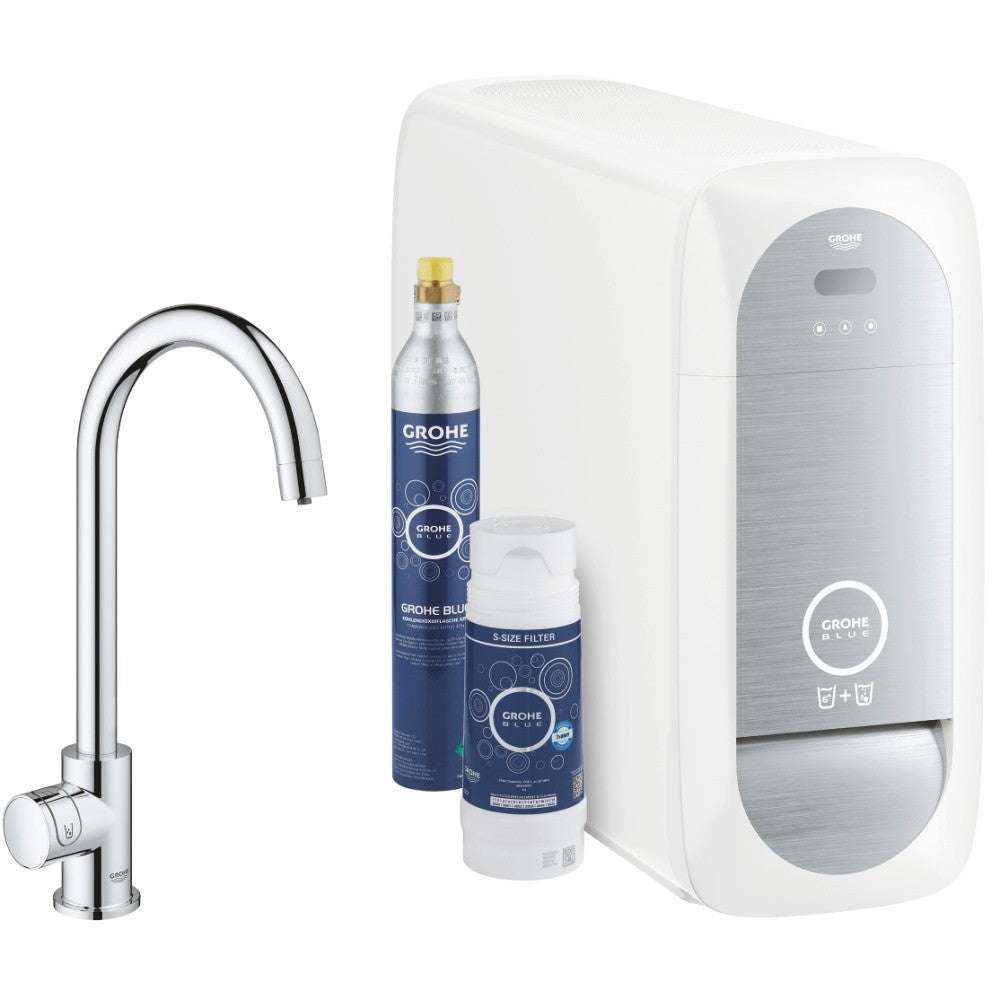Grohe Blue Home Robinet de bucatarie cu sistem de filtrare, racire si acidulare, pipa C, crom