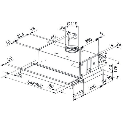 Franke FTC 632L GR/XS Hota telescopica 60 cm, crom mat