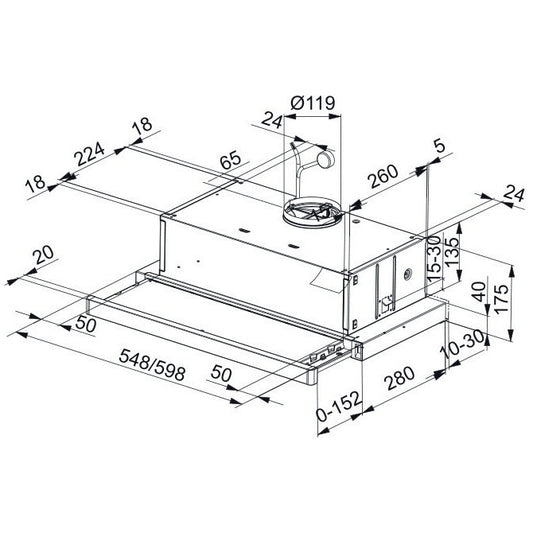 Franke FTC 632L GR/XS Hota telescopica 60 cm, crom mat