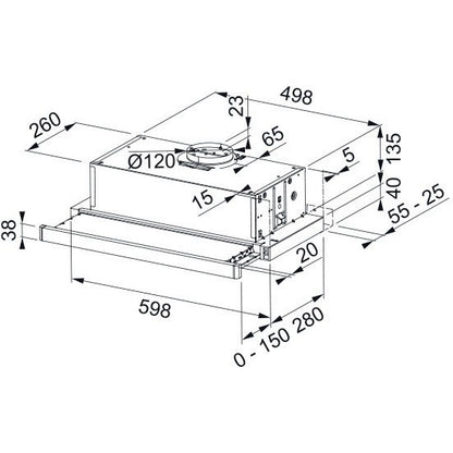 Franke FTB 60 WH V2 Hota telescopica 60 cm, alb