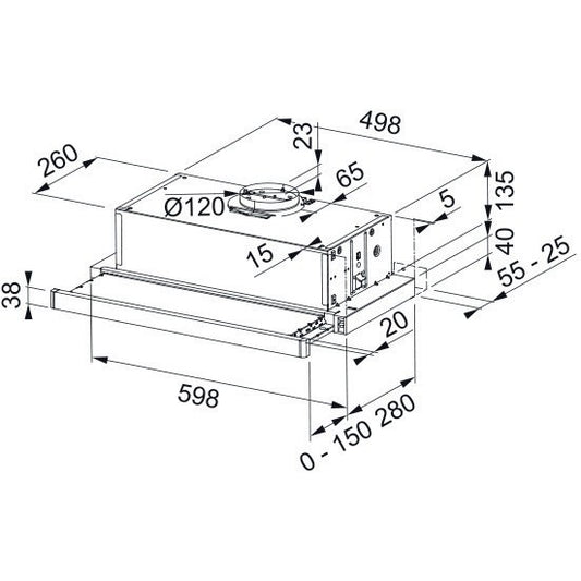 Franke FTB 60 WH V2 Hota telescopica 60 cm, alb