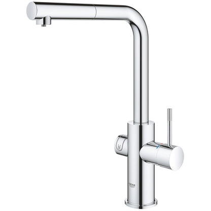 Grohe Blue Home Ondus Baterie de bucatarie cu sistem de filtrare, racire si acidulare, pipa L si dus extractibil, crom