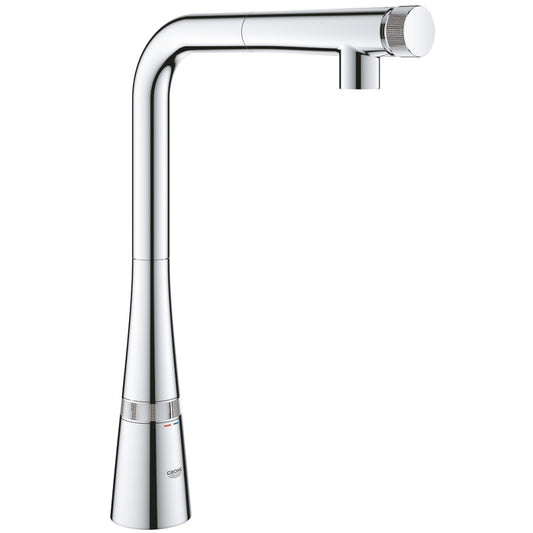Grohe Zedra Baterie chiuveta bucatarie cu dus extractibil si buton SmartControl, crom