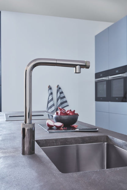 Grohe Minta Baterie chiuveta bucatarie cu dus extractibil si buton SmartControl, crom