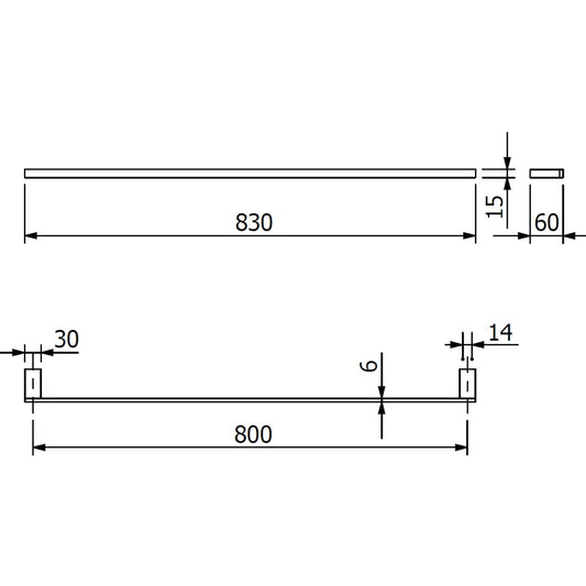 Kludi Vela C Suport prosop baie tip bara 80 cm, crom