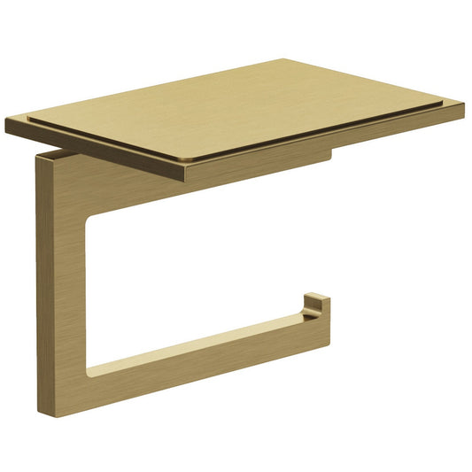 Kludi Vela C Suport hartie igienica cu aparatoare, auriu periat (brushed gold PVD)