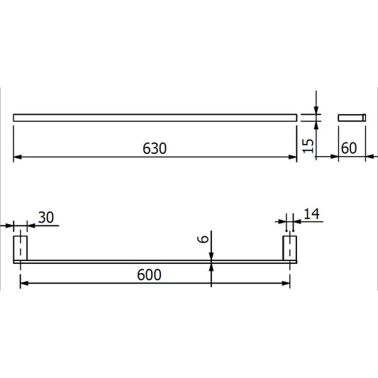 Kludi Vela C Suport prosop baie tip bara 60 cm, alb mat