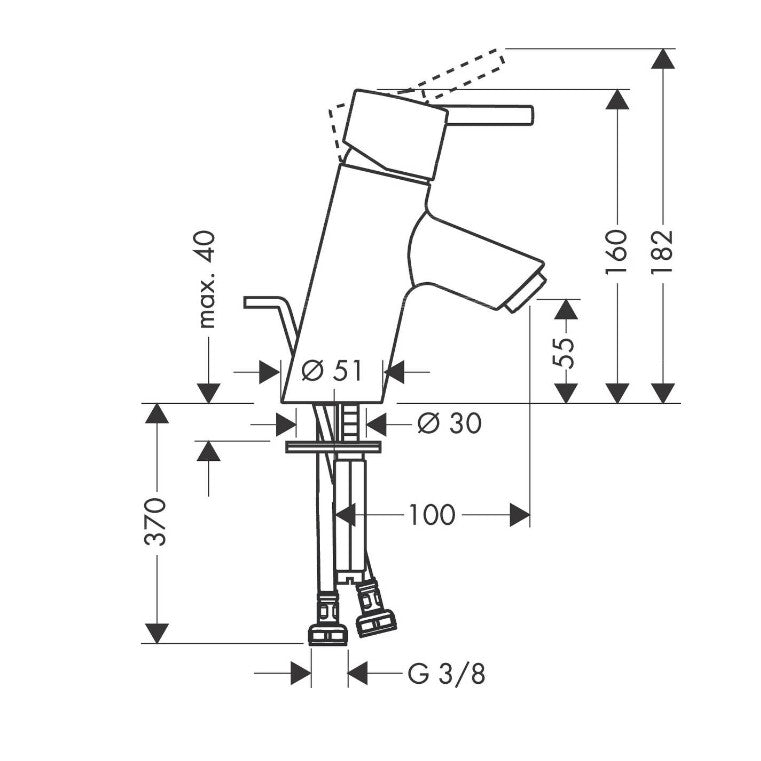 Baterie chiuveta baie Hansgrohe Talis S, cu ventil pop-up