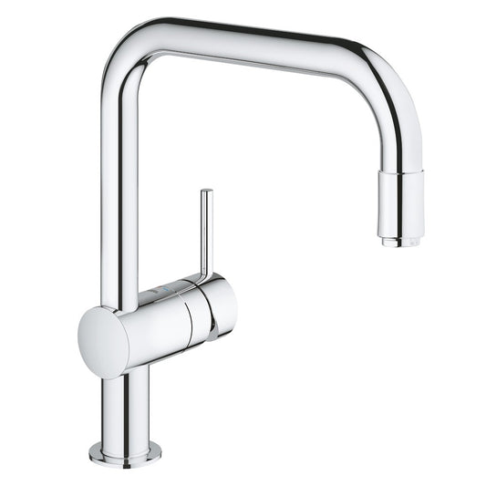 Grohe Minta Baterie chiuveta bucatarie monocomanda cu dus extractibil, pipa U, crom