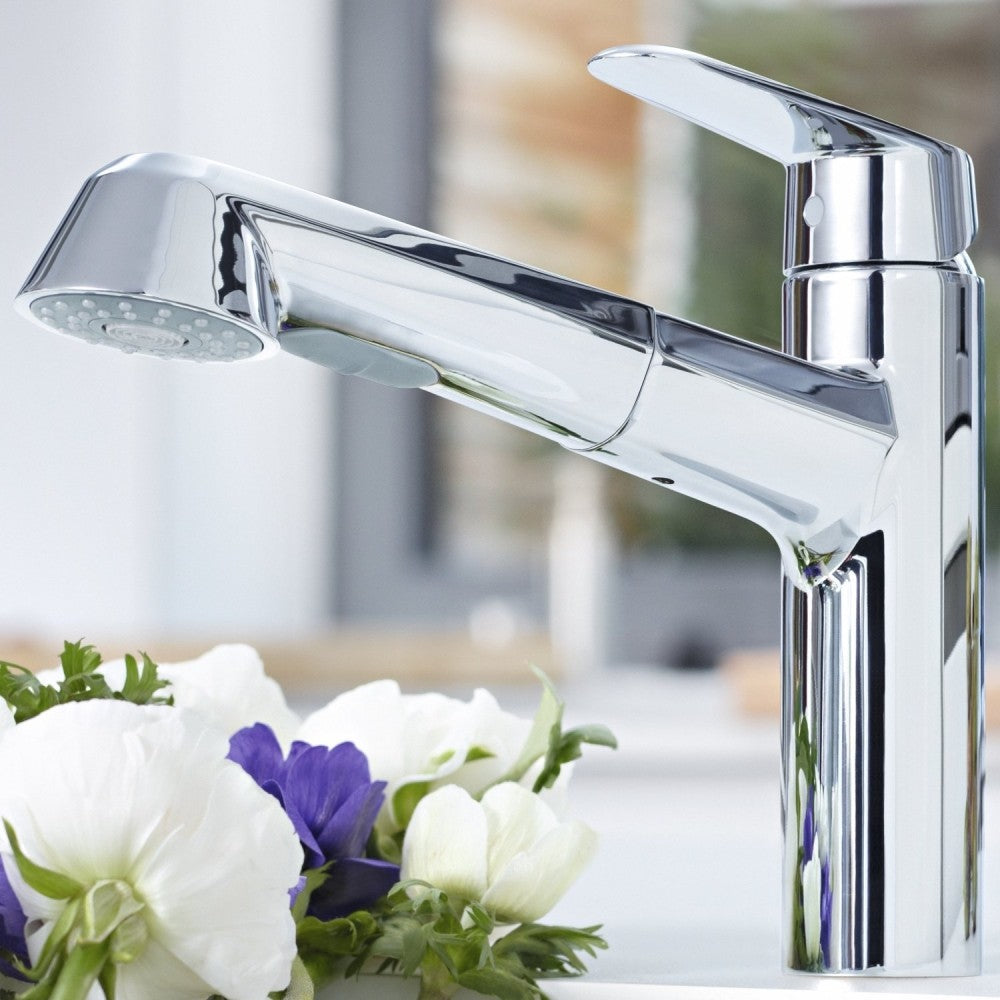 Grohe Eurodisc Cosmopolitan Baterie chiuveta bucatarie monocomanda cu dus extractibil, pipa in L