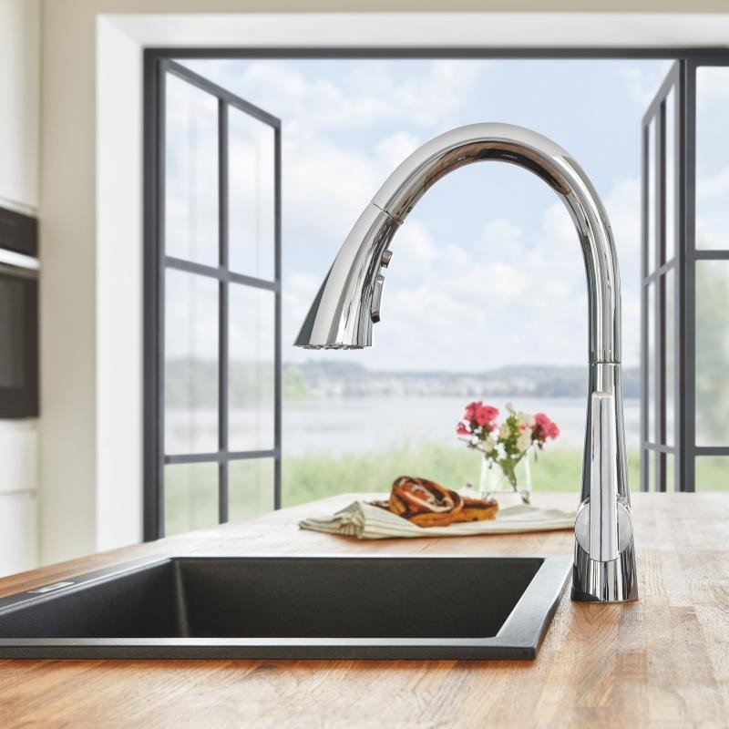Grohe Zedra Baterie chiuveta bucatarie monocomanda cu dus extractibil, crom