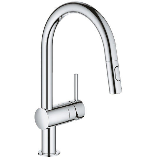 Grohe Minta Baterie chiuveta bucatarie monocomanda cu dus extractibil cu 2 jeturi, pipa C, crom