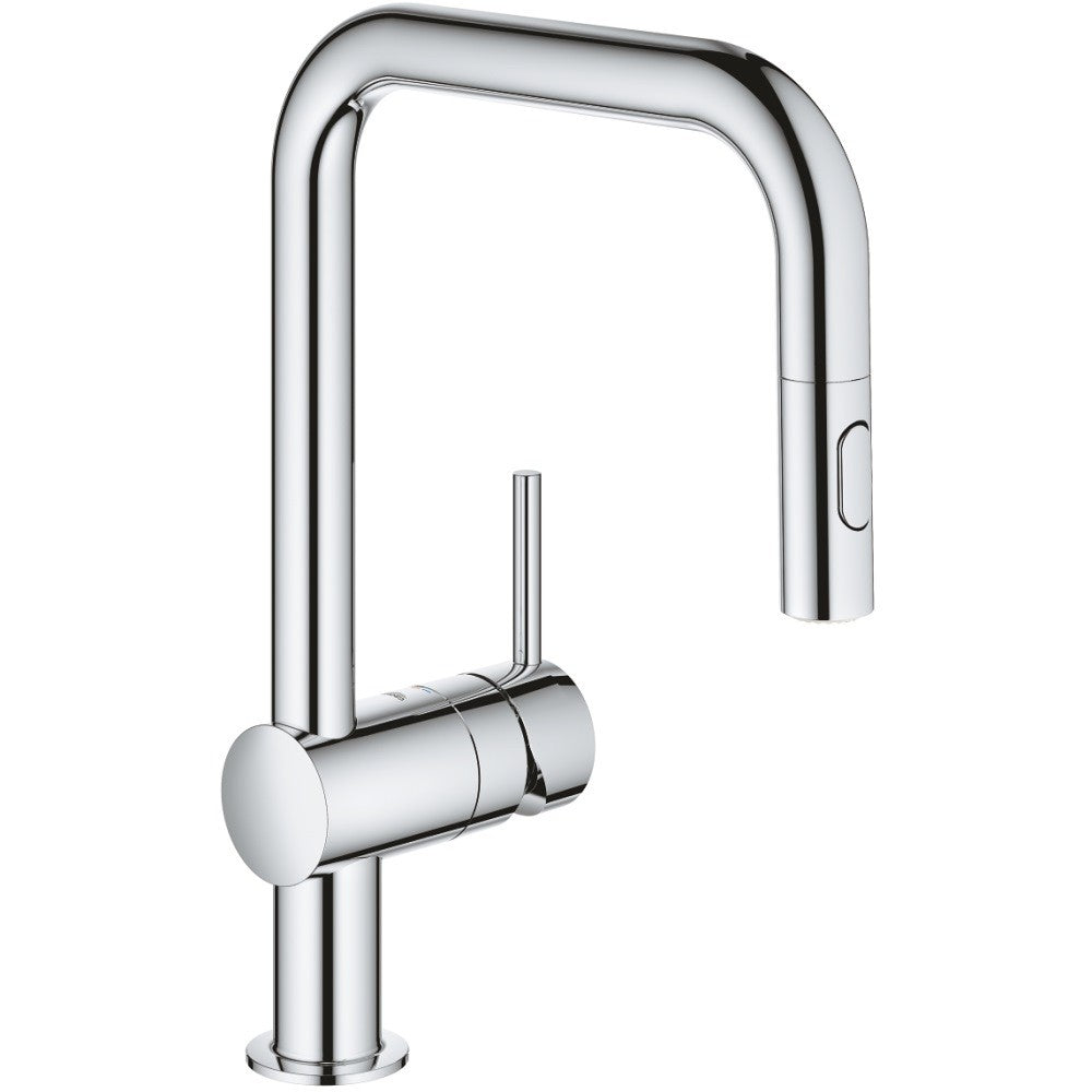 Grohe Minta Baterie chiuveta bucatarie monocomanda cu dus extractibil cu 2 jeturi, pipa U, crom
