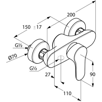 Kludi Objekta Baterie dus monocomanda