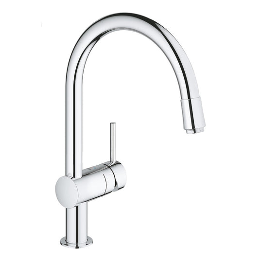Grohe Minta Baterie chiuveta bucatarie monocomanda cu dus extractibil, pipa C, crom