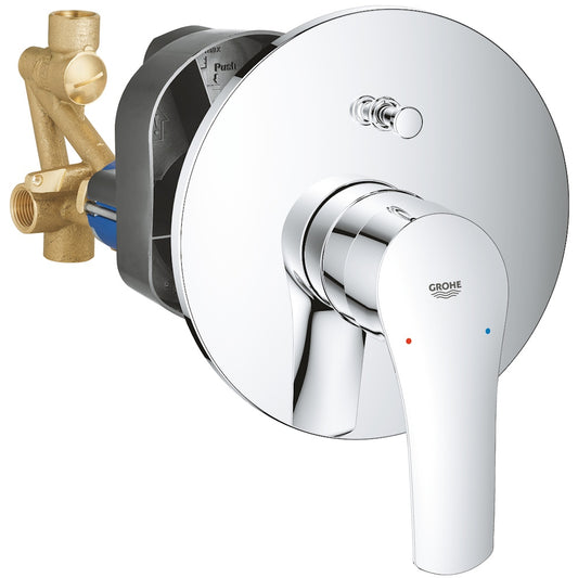 Grohe Eurosmart Baterie cada dus incastrata set complet, crom