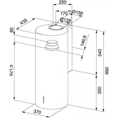 Franke Tube Plus FTU PLUS 3707 XS Hota decorativa insula Ø37 cm, inox lucios