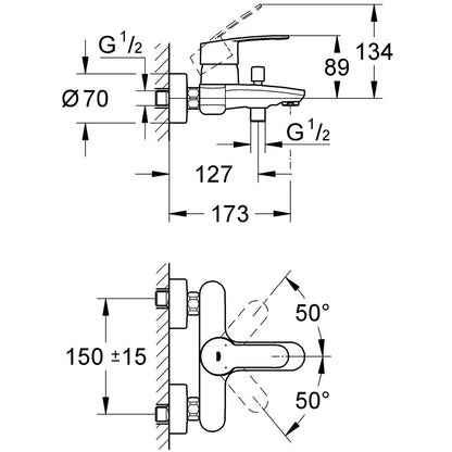 Grohe Eurostyle Cosmopolitan Baterie cada dus monocomanda