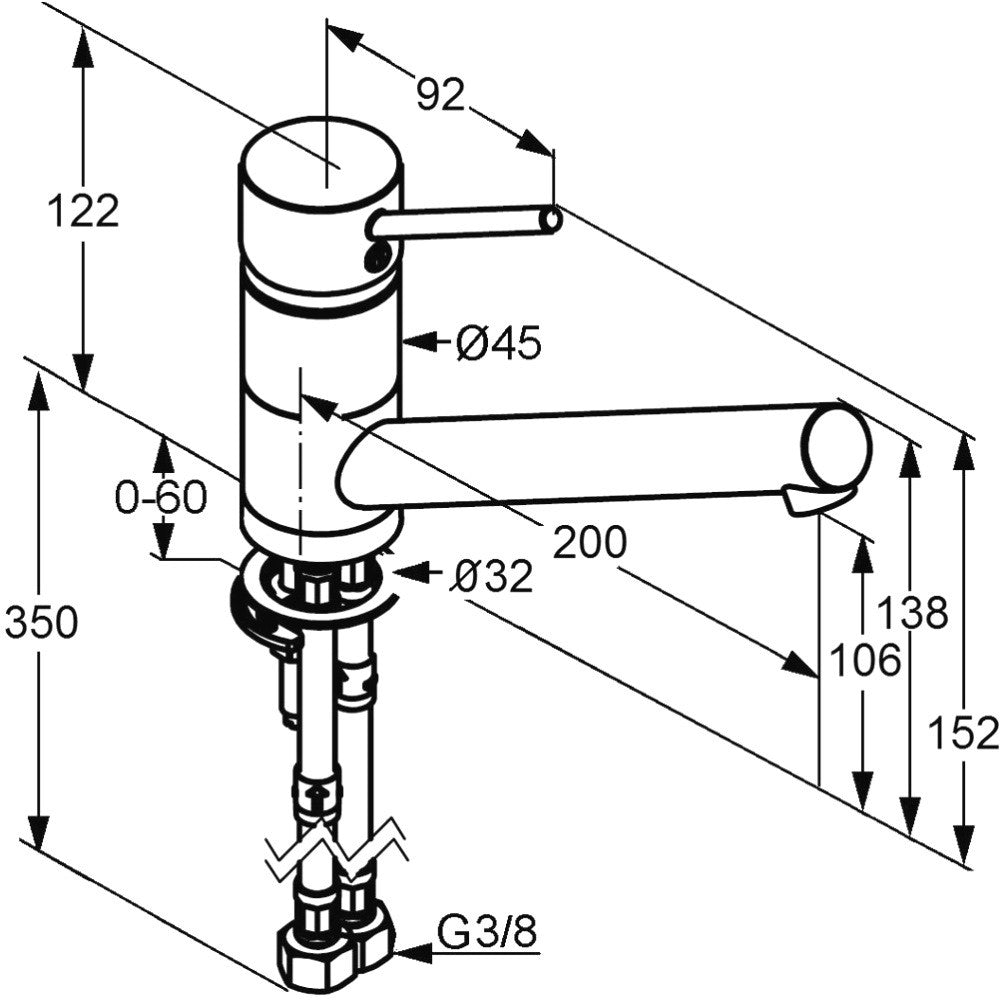 Kludi Scope Baterie chiuveta bucatarie monocomanda, H12 cm