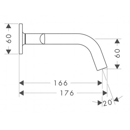 Baterie lavoar incastrata Hansgrohe Axor Citterio M, dubla comanda, cu manere tip L, pipa 16 cm