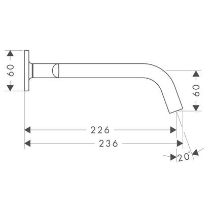 Baterie chiuveta baie incastrata Hansgrohe Axor Citterio M, dubla comanda, cu manere tip L, pipa 22 cm