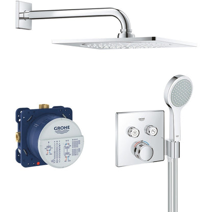 Sistem dus incastrat cu termostat Grohe Grohtherm Cosmopolitan SmartControl, baterie patrata