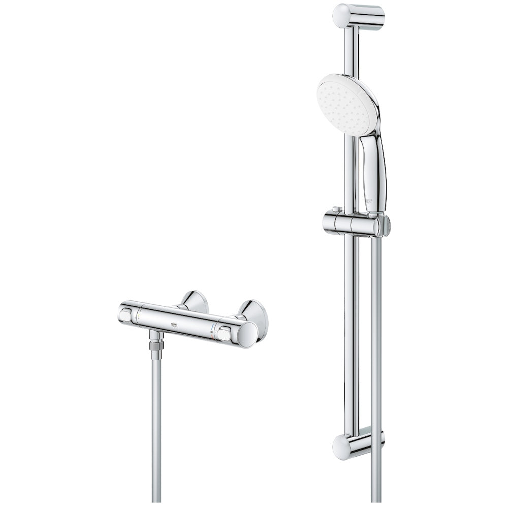 Grohe Grohtherm 500 Baterie dus cu termostat si set de dus cu bara 62 cm
