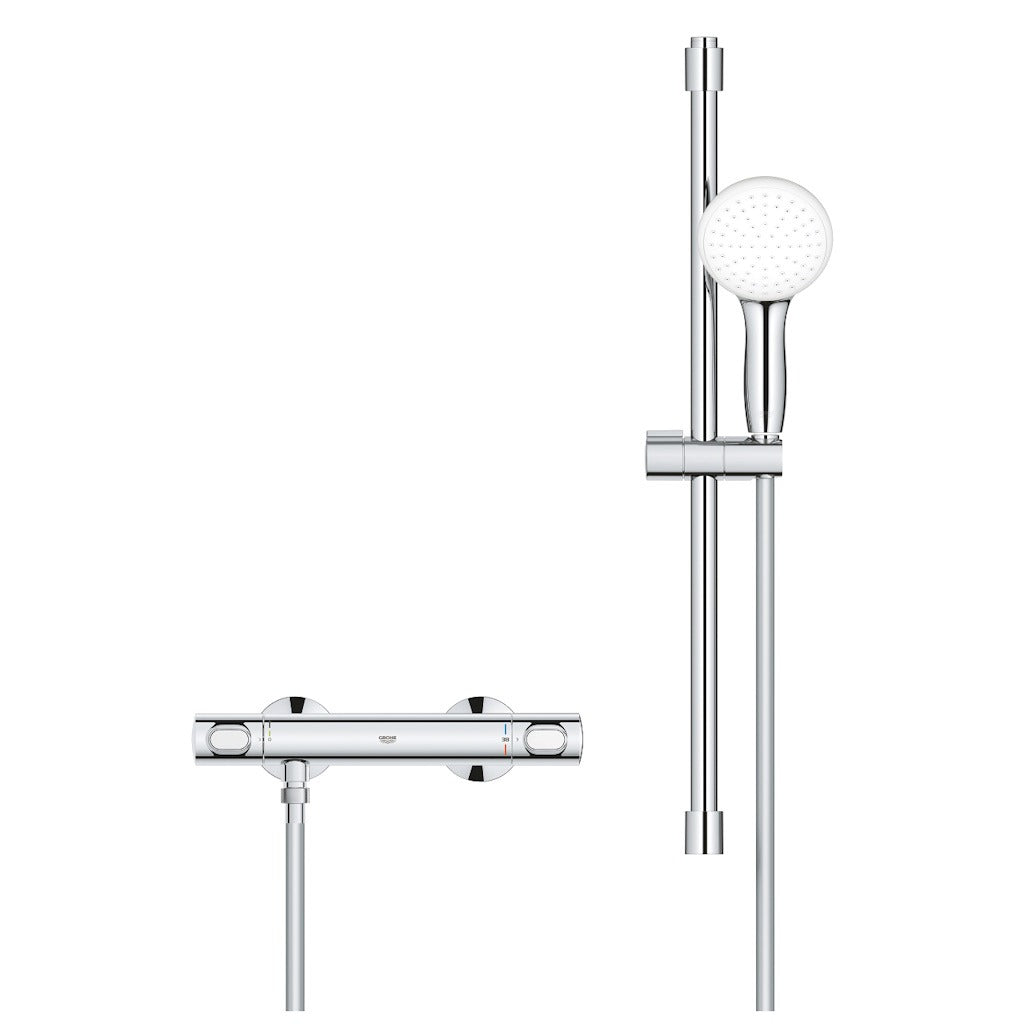 Grohe Grohtherm 500 Baterie dus cu termostat si set de dus cu bara 62 cm, crom
